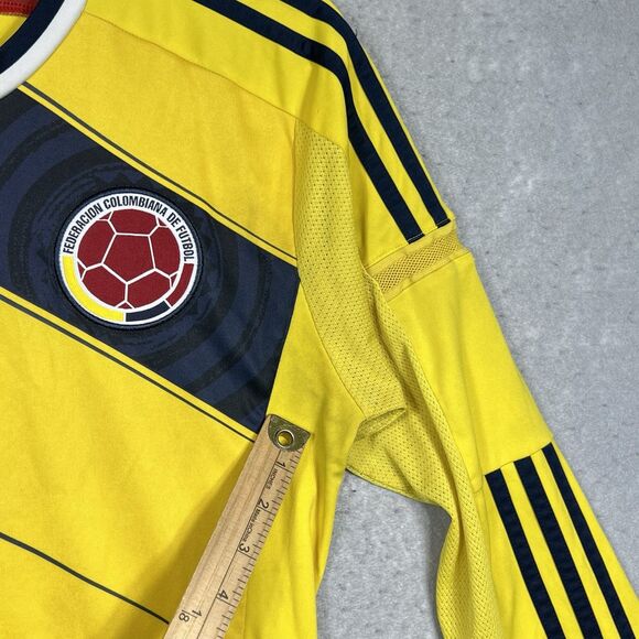 Adidas Columbia 2014-2015 Yellow Soccer Futbol Football Jersey Men’s Small - Picture 9 of 14